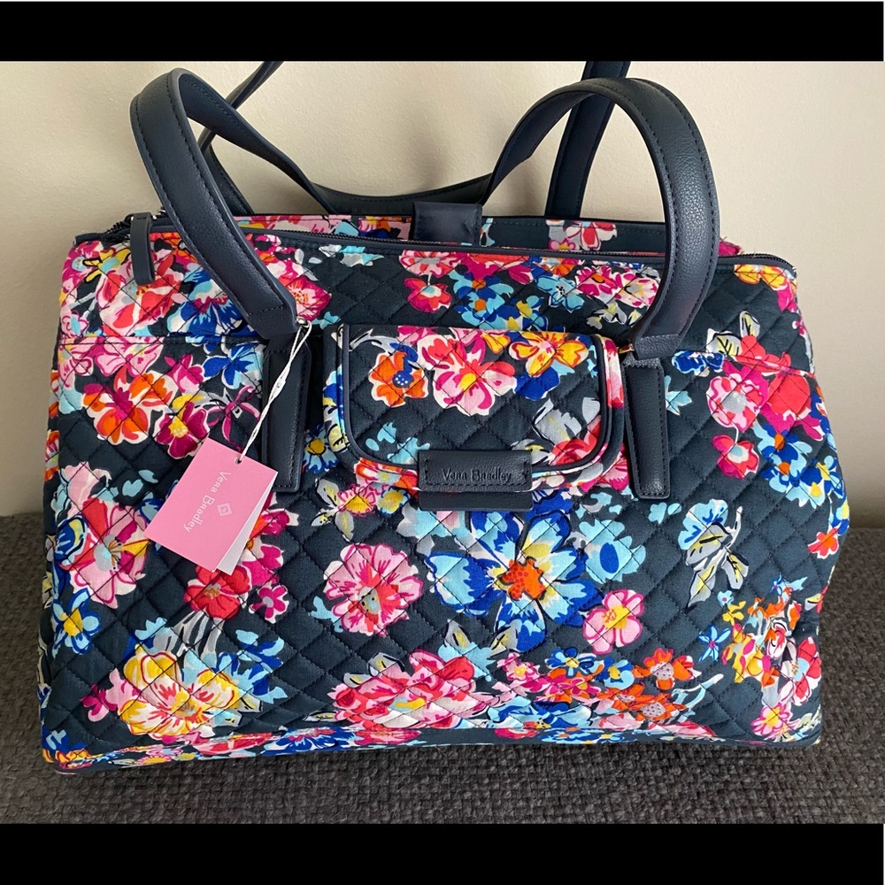 Vera Bradley Iconic Commuter Tote, Pretty Posies pattern